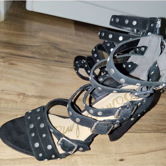 Sam Edelman Women's Studded Black Suede High Heels Size: 8 - Picture 7 of 10